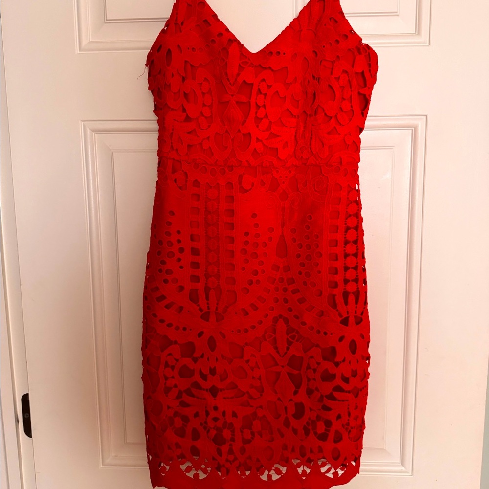 Red mini dress, Lulus